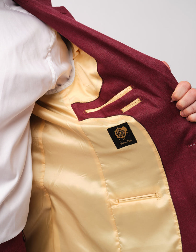 Raspberry Linen Suit - Gresham Blake Online