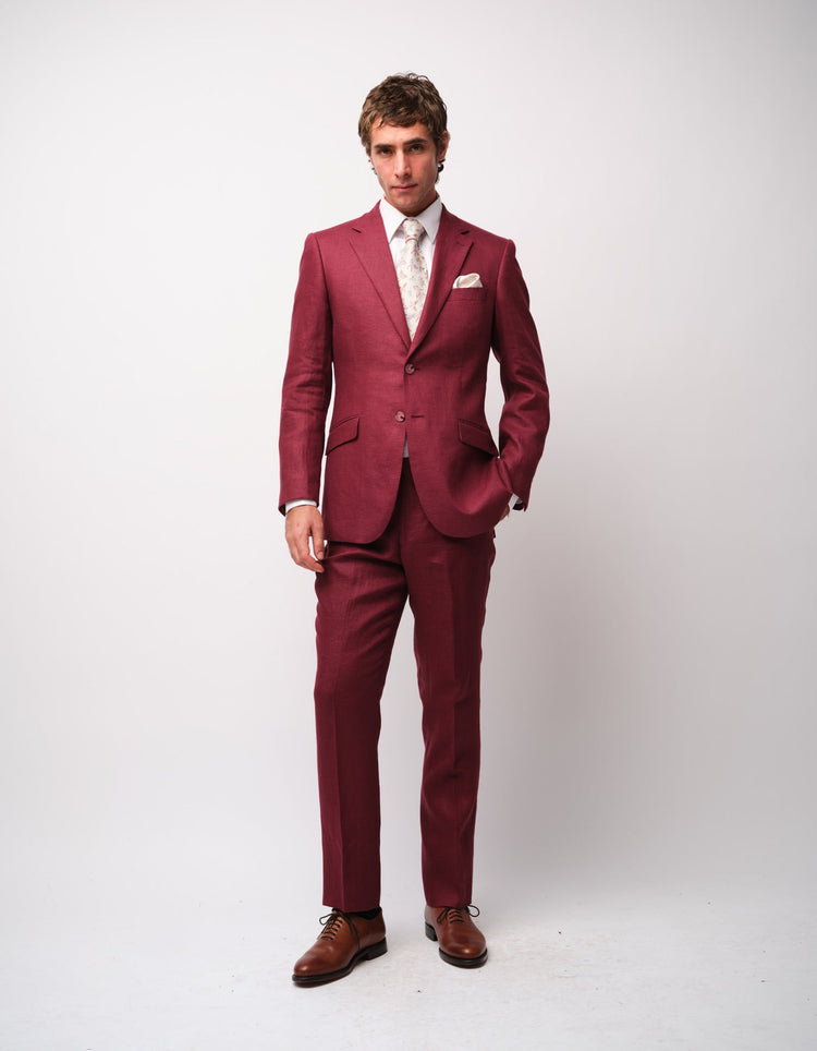 Raspberry Linen Suit - Gresham Blake Online