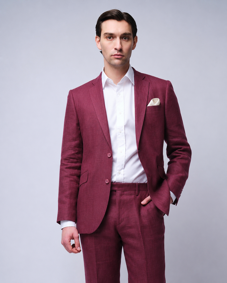 Raspberry Linen Suit