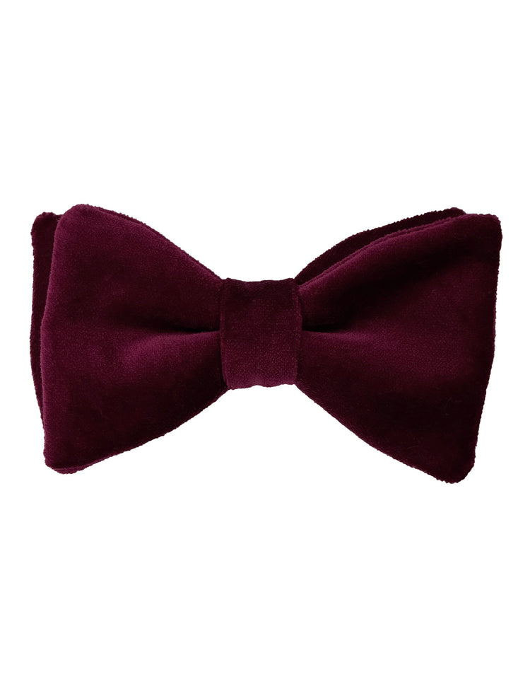 Aubergine Velvet Bow Tie