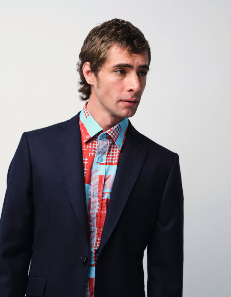 Red & Blue Collage Shirt - Gresham Blake Online