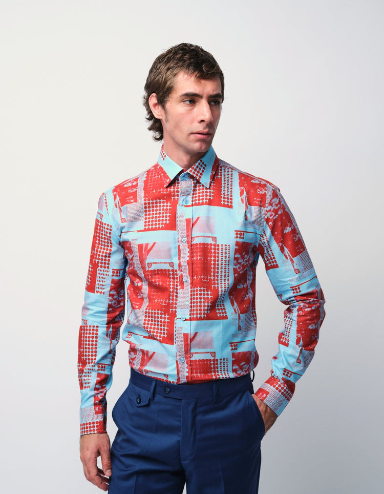 Red & Blue Collage Shirt - Gresham Blake Online