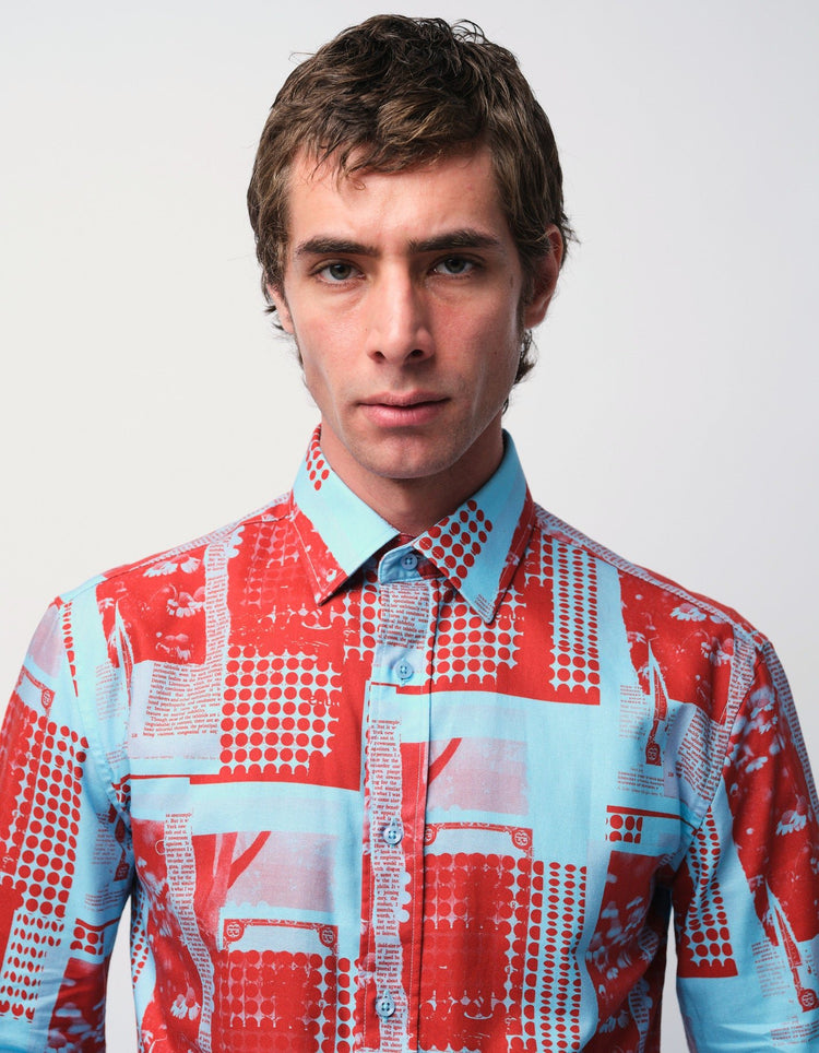 Red & Blue Collage Shirt - Gresham Blake Online