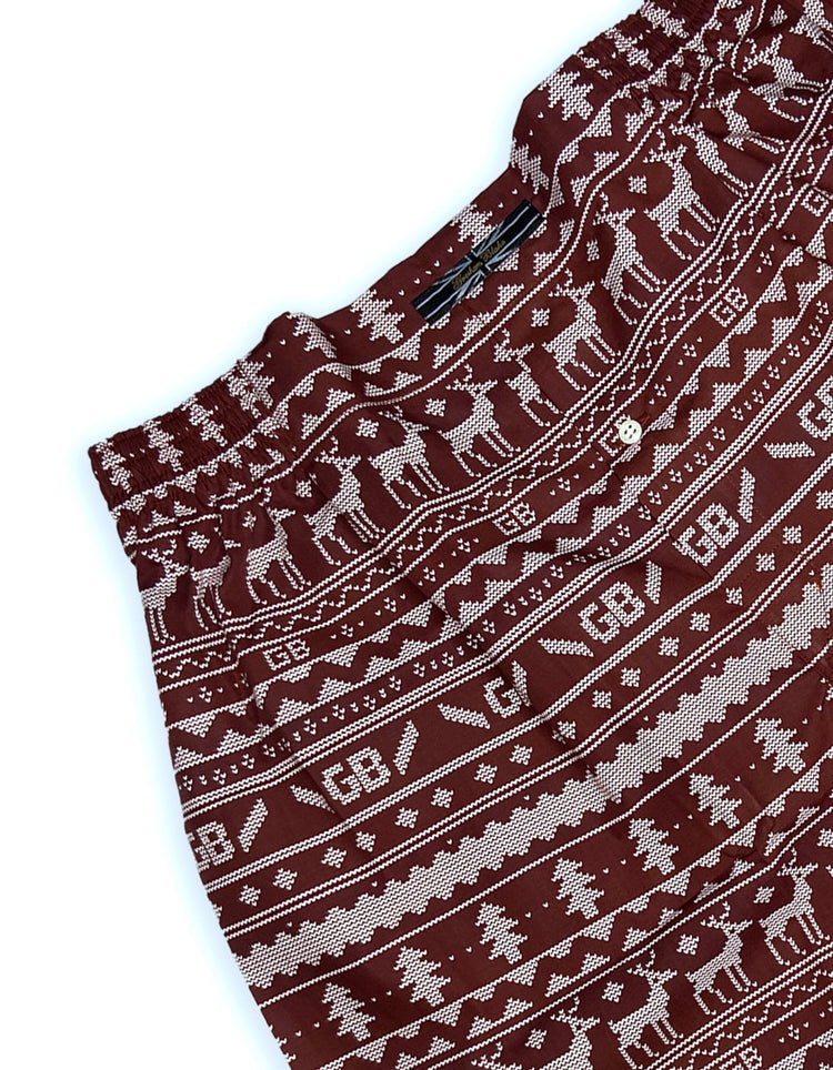Red Christmas Knit Pattern Boxer Shorts - Gresham Blake Online