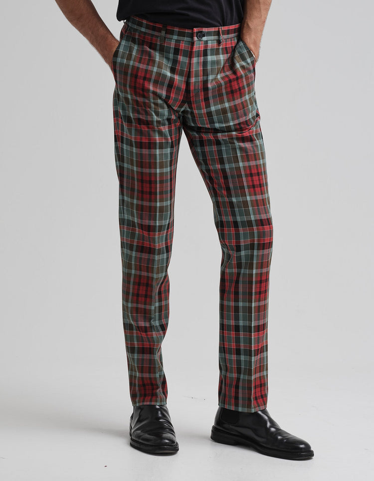 Red & Green Gordon Tartan Trouser - Gresham Blake Online