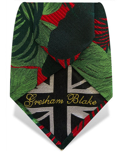 red green silk tie for men