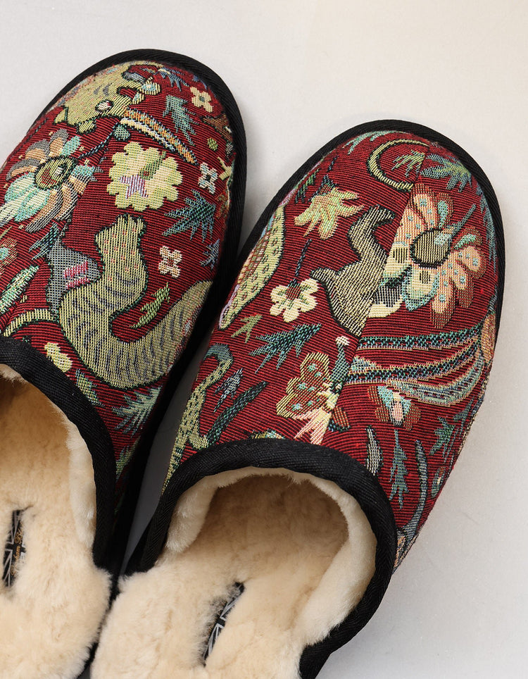 Red Tapestry Slippers - Gresham Blake Online