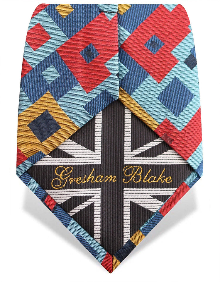 Retro Squares Silk Tie - Gresham Blake Online