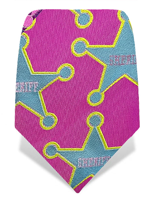 stars pink silk tie