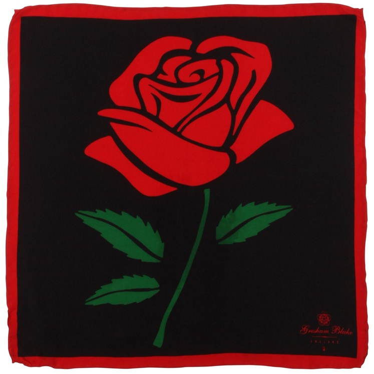 black rose pocket square