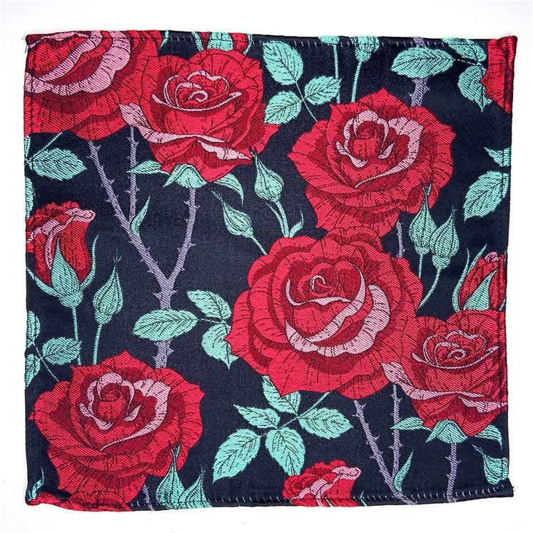 rose flower printed pocket square