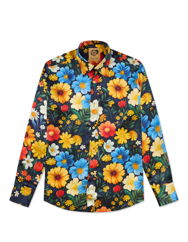 Bright Flowers Silk Shirt