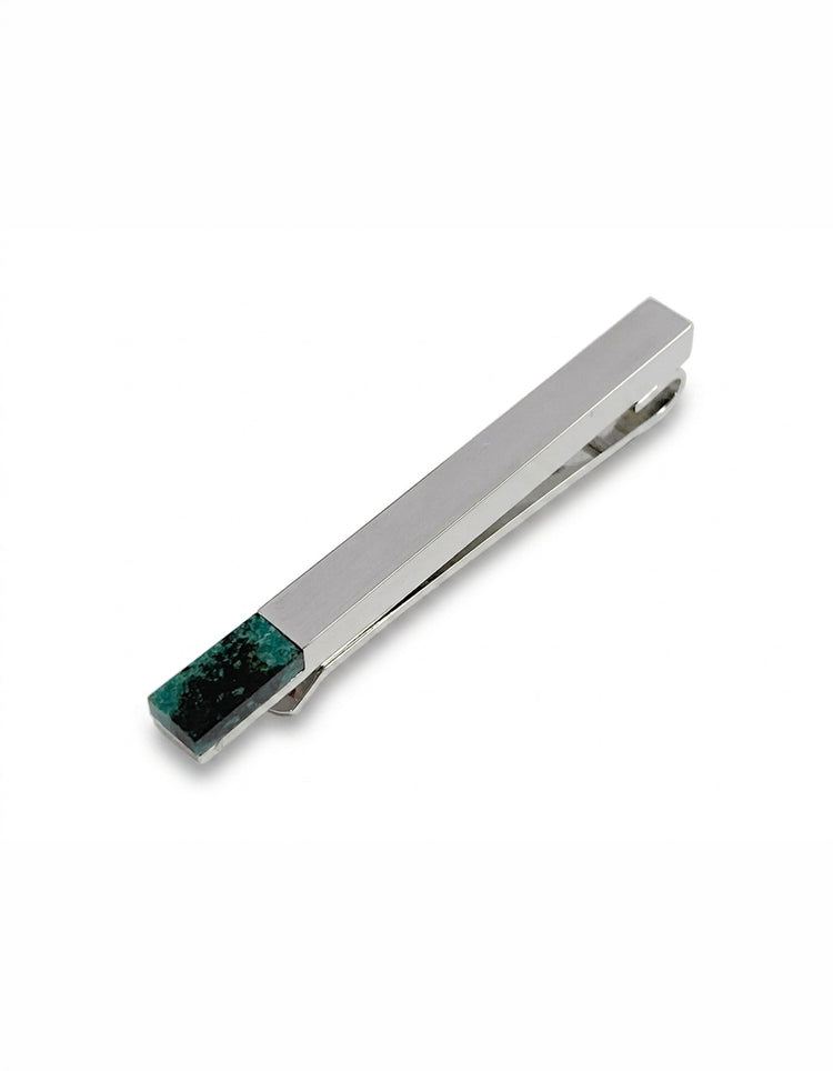 Silver Azurite Stone Tie Bar - Gresham Blake Online