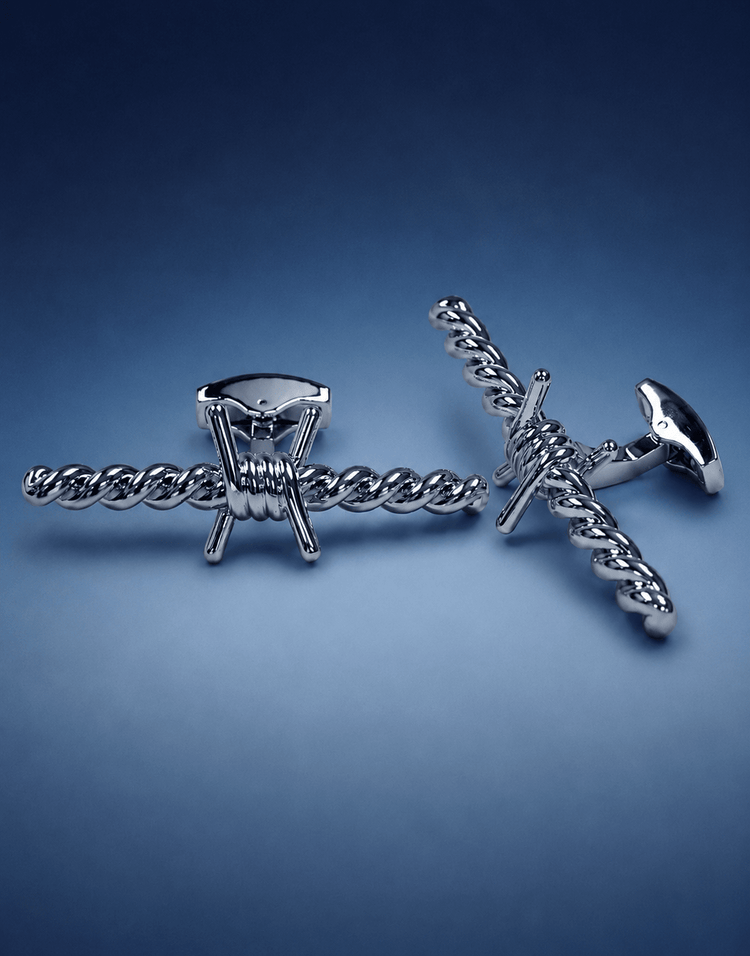 Silver Barbed Wire Cufflinks - Gresham Blake Online