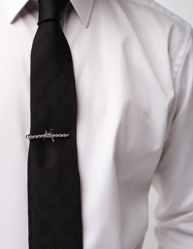 Silver Barbed Wire Tie Clip - Gresham Blake Online