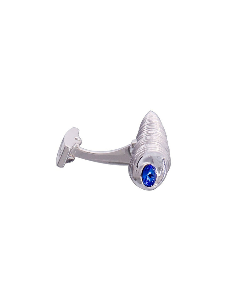 Silver & Blue Shell Gem Cufflinks - Gresham Blake Online