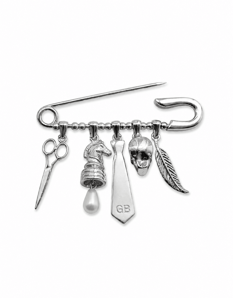 Silver Charm Brooch - Gresham Blake Online