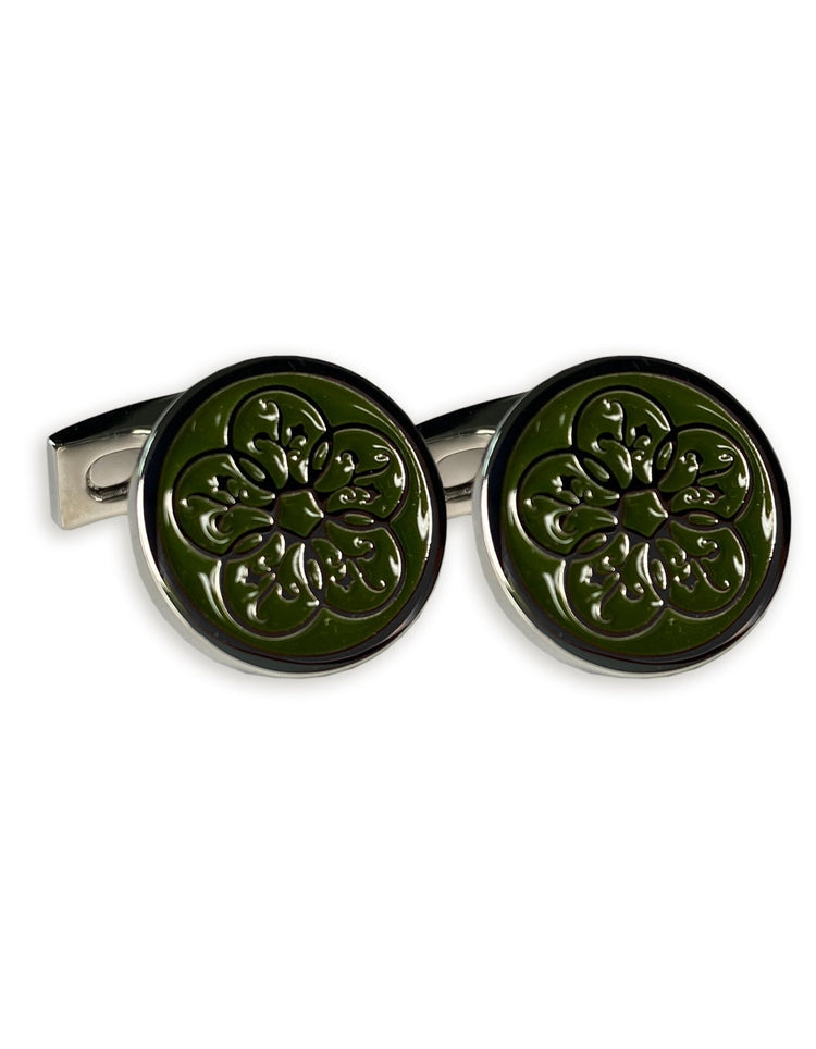 Silver Enamel Logo Cufflinks - Gresham Blake Online