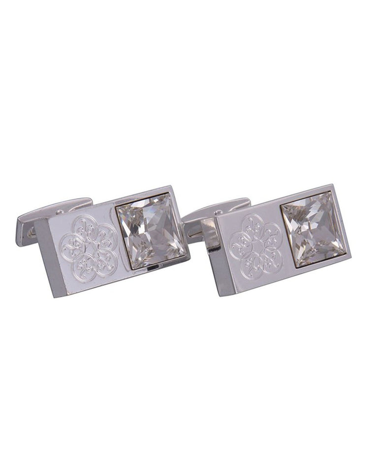 Silver Gemstone Emblem Cufflinks - Gresham Blake Online