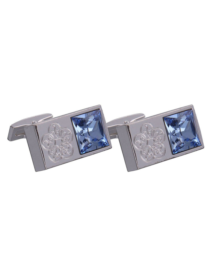 Silver Gemstone Emblem Cufflinks - Gresham Blake Online