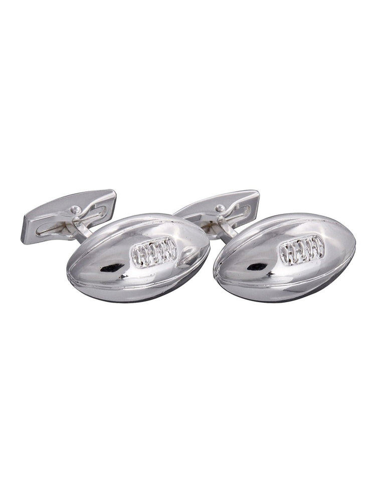 Silver Rugby Ball Cufflinks - Gresham Blake Online