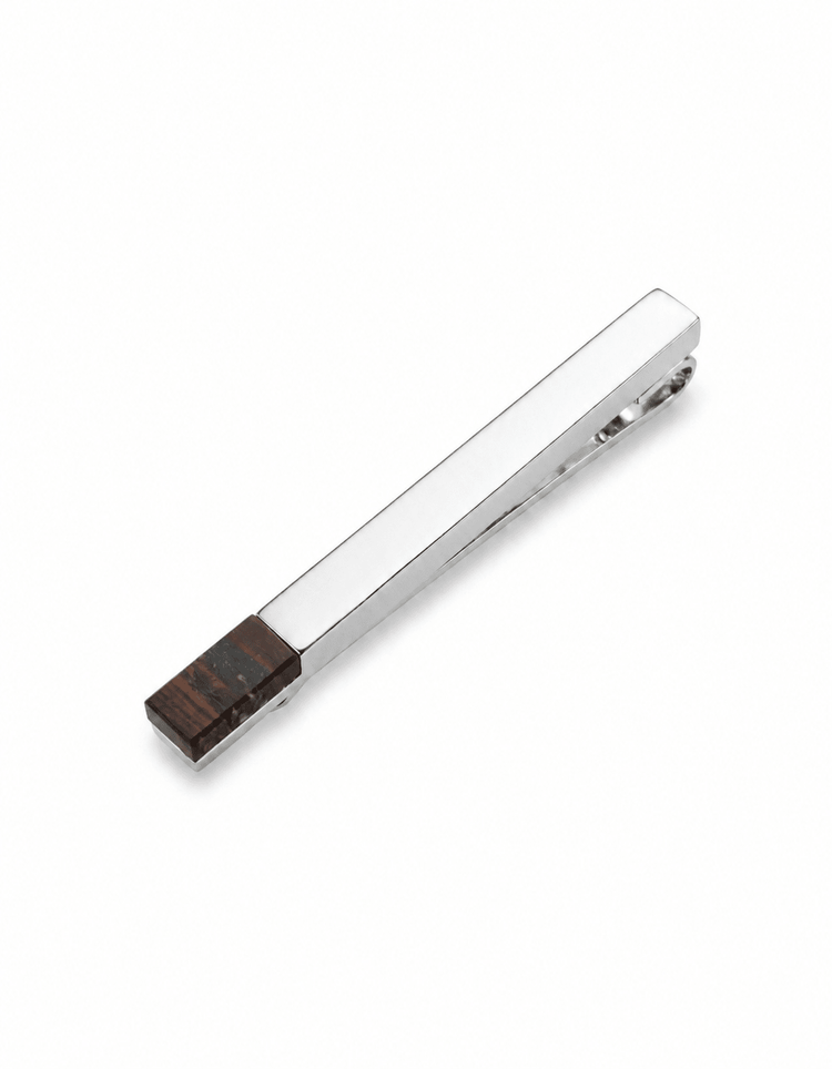 Silver Tiger Iron Stone Tie Bar - Gresham Blake Online