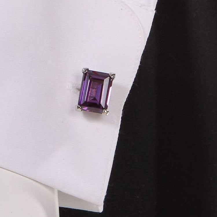 Silver & Lilac Gemstone Cufflinks