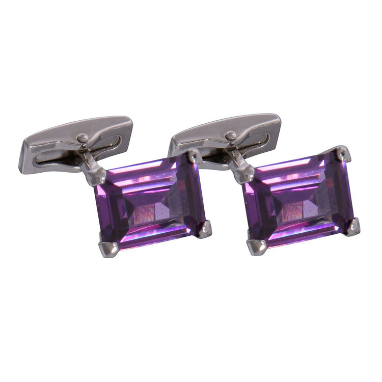 Silver & Lilac Gemstone Cufflinks