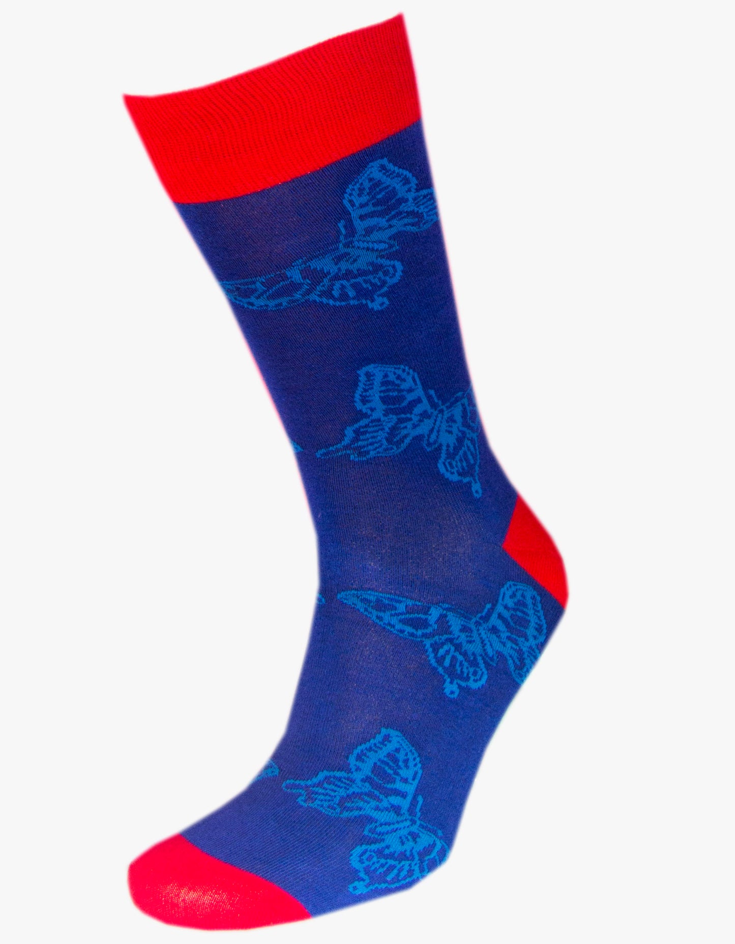 Blue Butterfly Sock