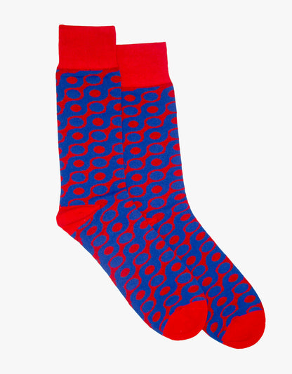 red and blue socks