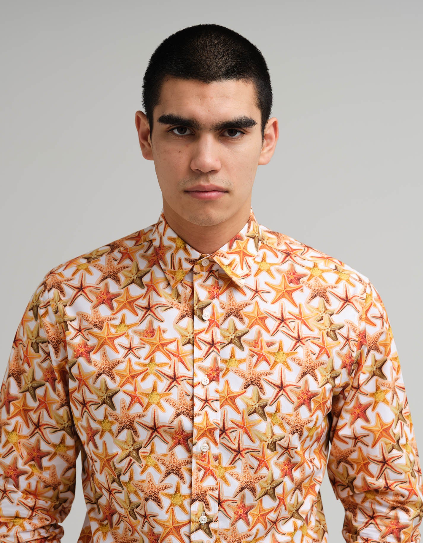 Orange Starfish Printed Shirt
