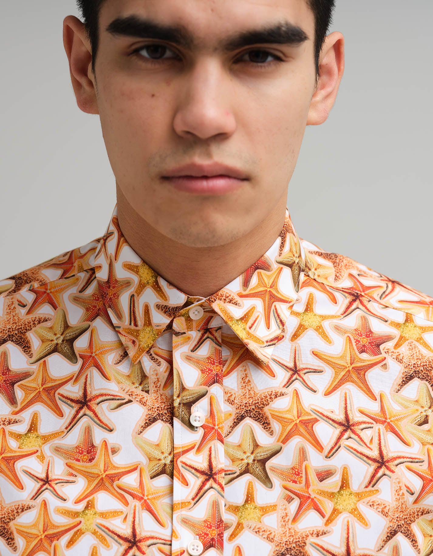 Orange Starfish Printed Shirt