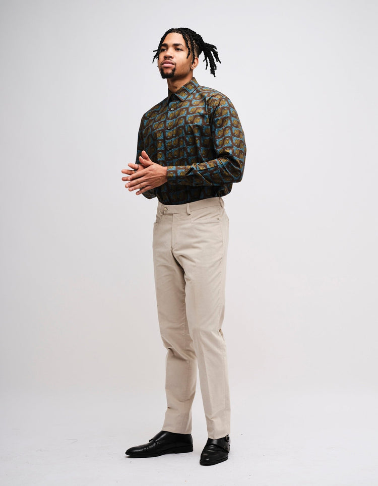 Stone Corduroy Trousers - Gresham Blake Online