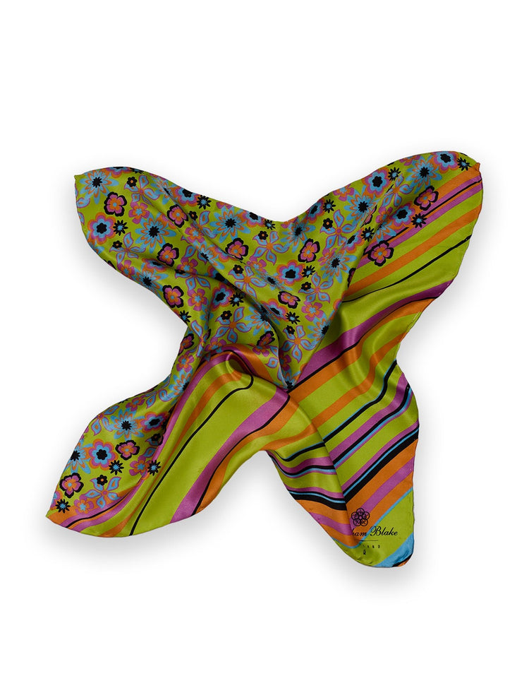 Striped Flower Pocket Square - Gresham Blake Online