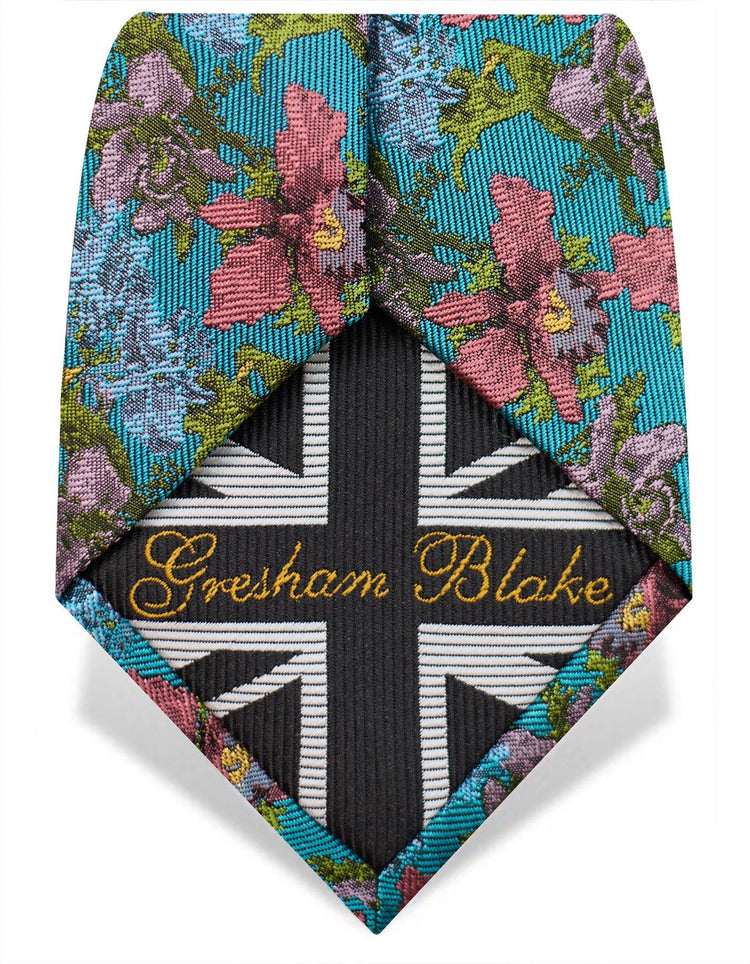 Teal Orchids Tie - Gresham Blake Online