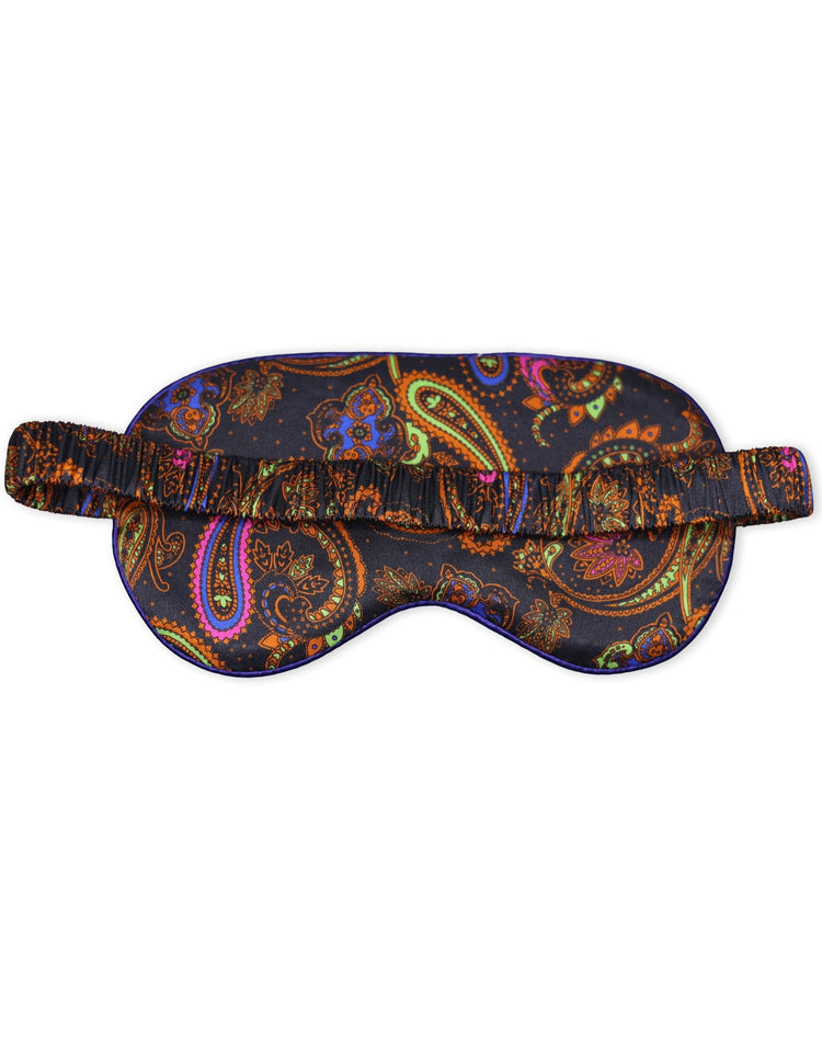 Teal Paisley Silk Eye Mask - Gresham Blake Online