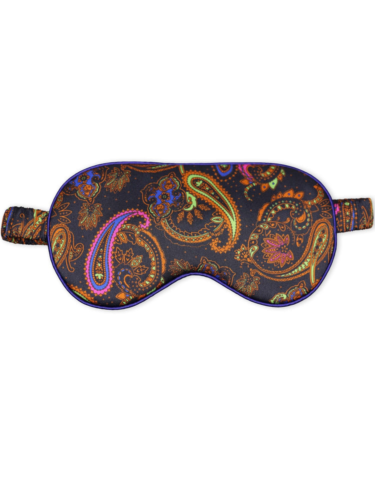 Teal Paisley Silk Eye Mask - Gresham Blake Online