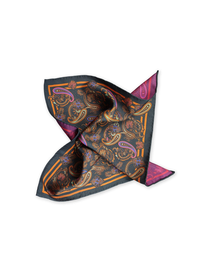 Teal Paisley Silk Pocket Square - Gresham Blake Online