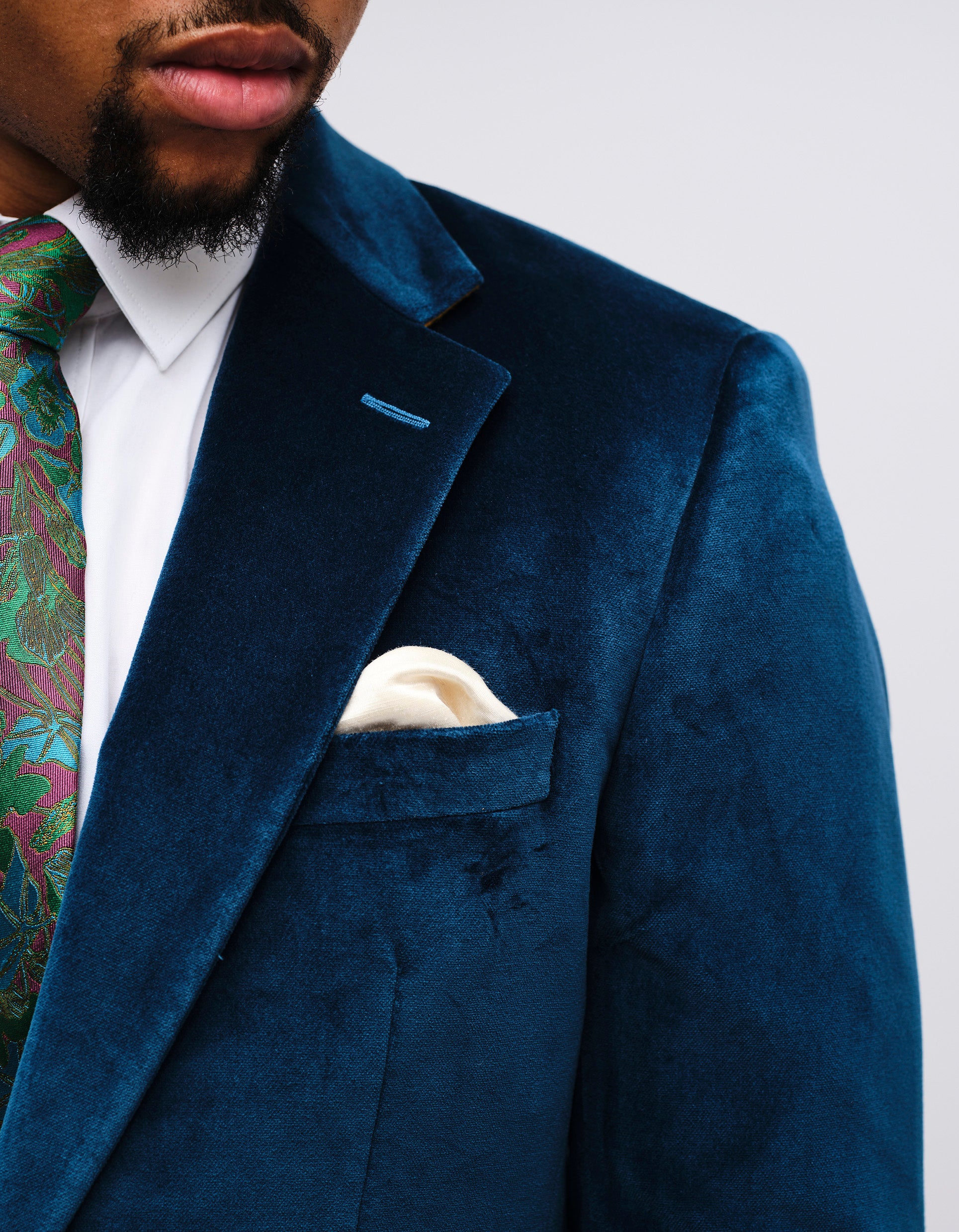 Teal velvet sale suit jacket