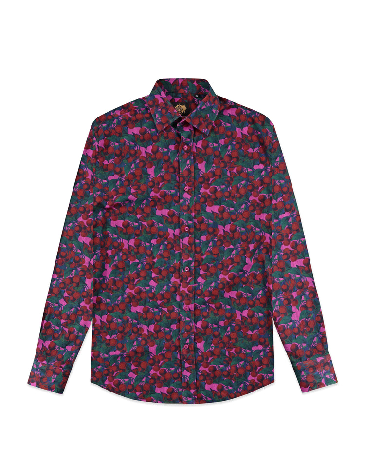 Camisa de cerezas rosas