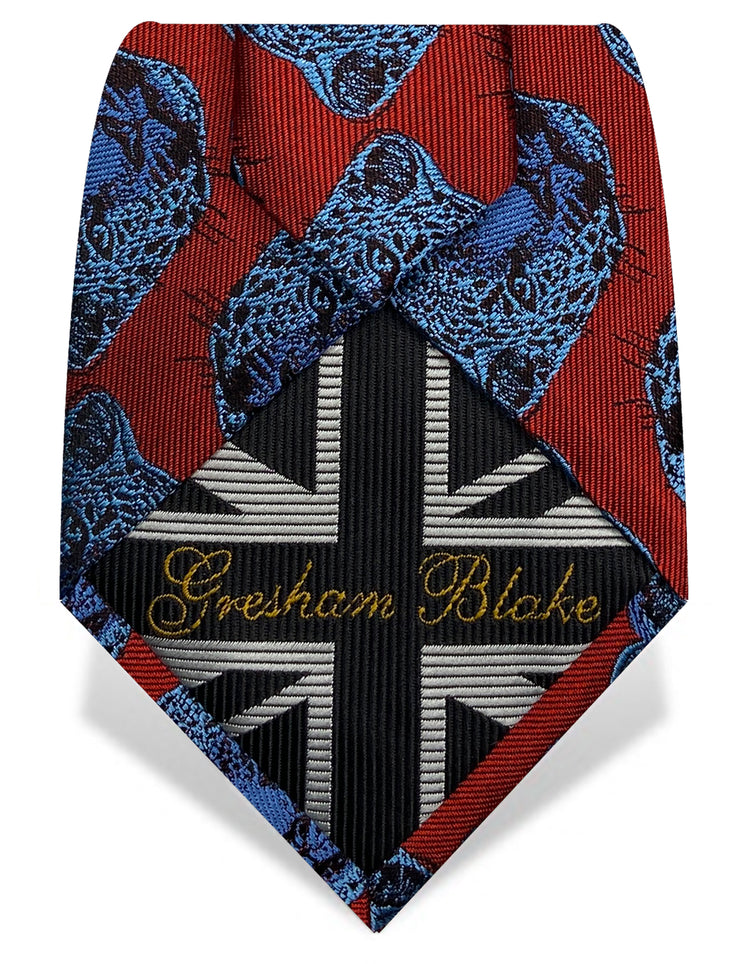 Red & Blue Leopard Tie