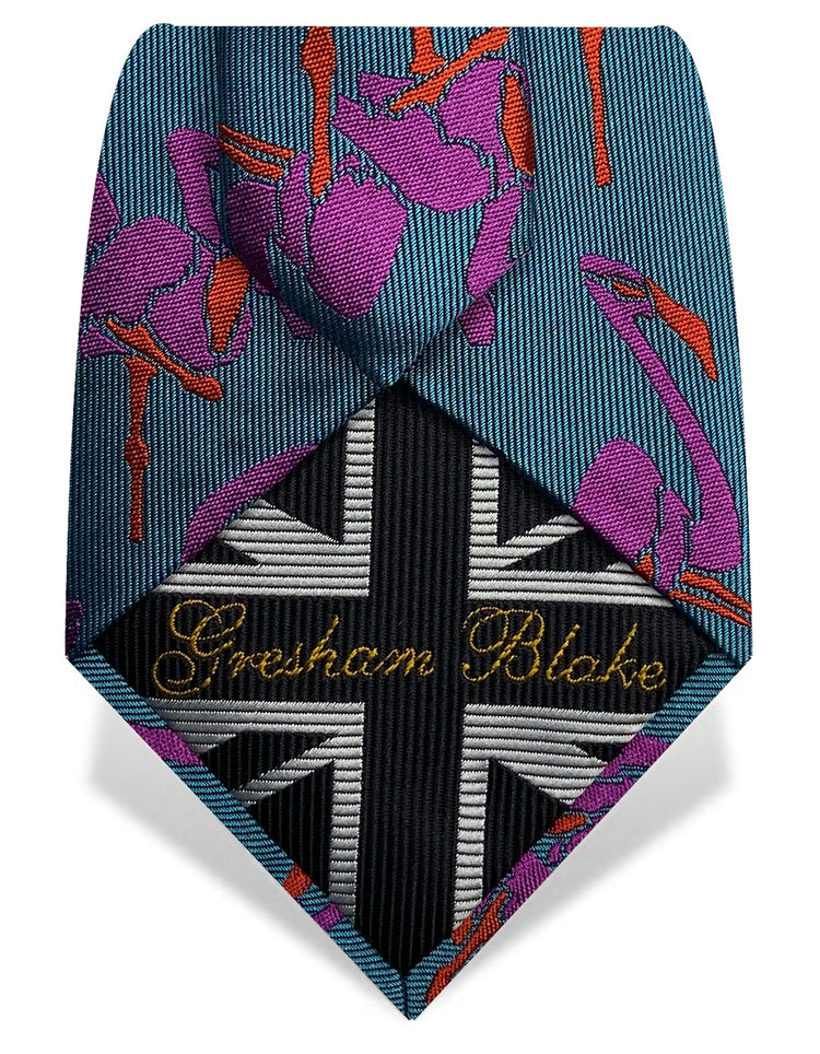 Turquoise & Pink Flamingo Tie - Gresham Blake Online