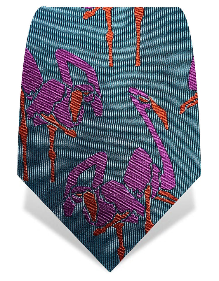 Turquoise & Pink Flamingo Tie - Gresham Blake Online