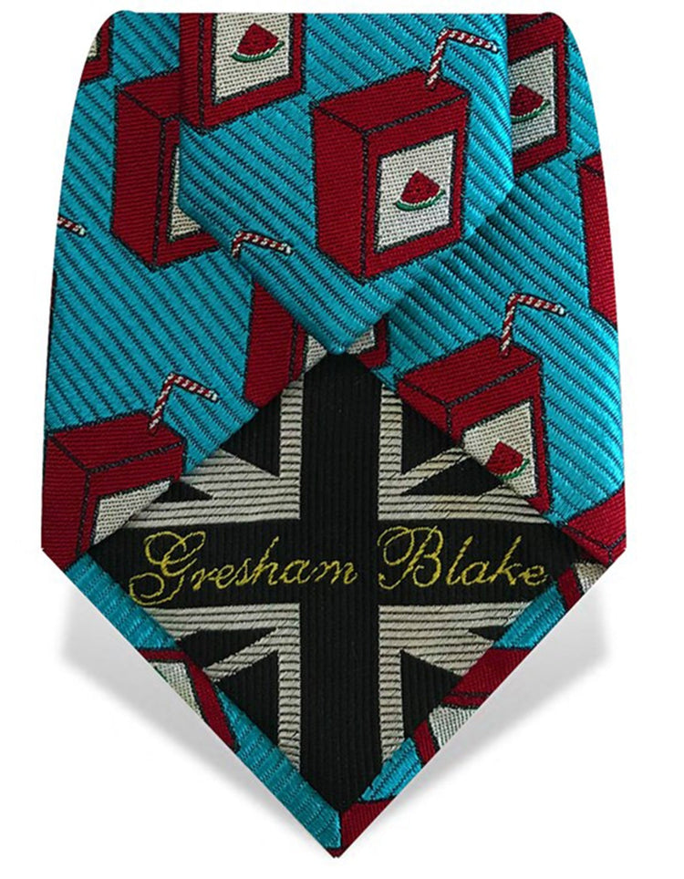 Turquoise & Red Watermelon Juice Tie - Gresham Blake Online