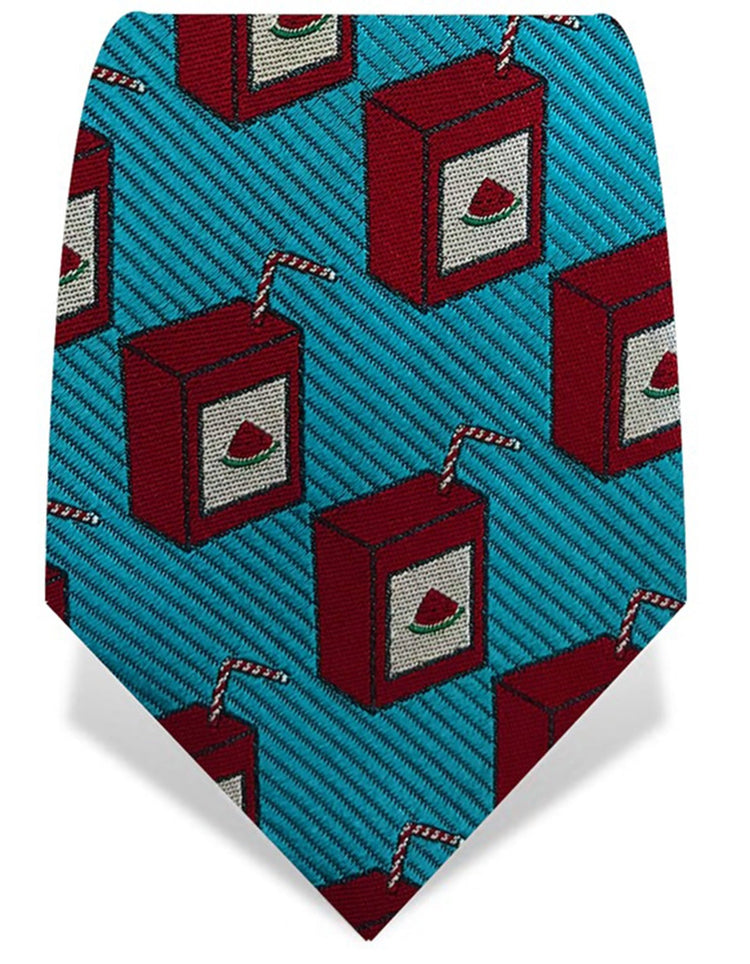 Turquoise & Red Watermelon Juice Tie - Gresham Blake Online