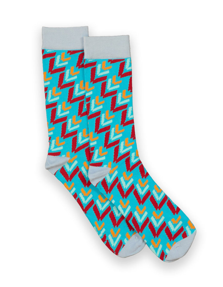 Turquoise Zig - Zag Sock - Gresham Blake Online