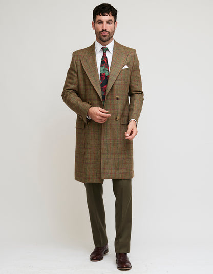 mens brown tweed overcoat