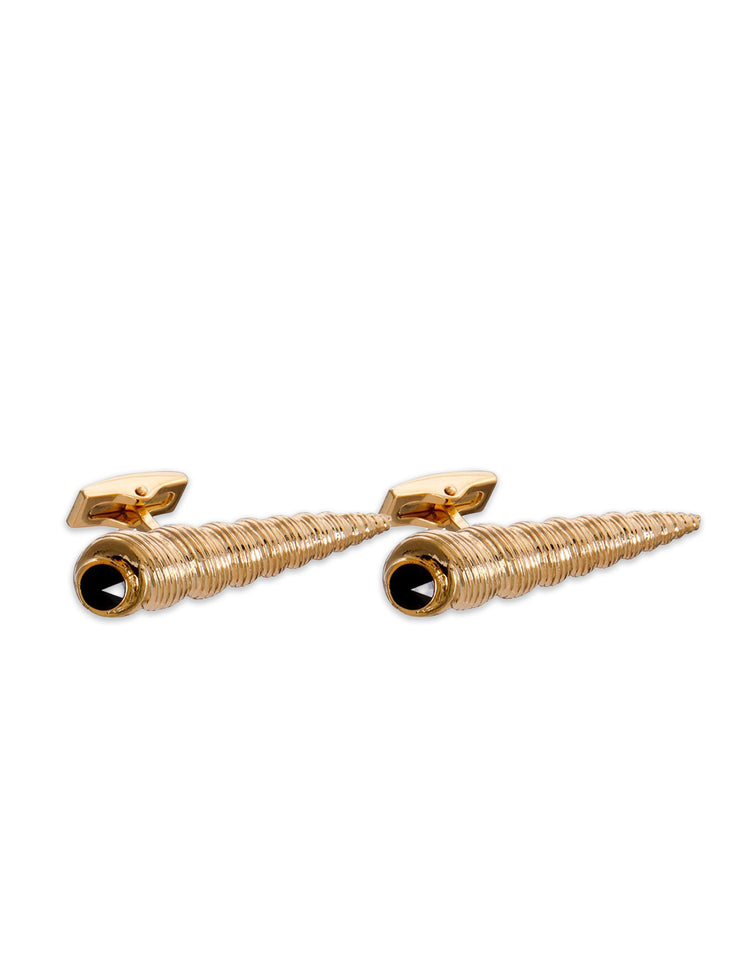 Gold Shell Gem Cufflinks