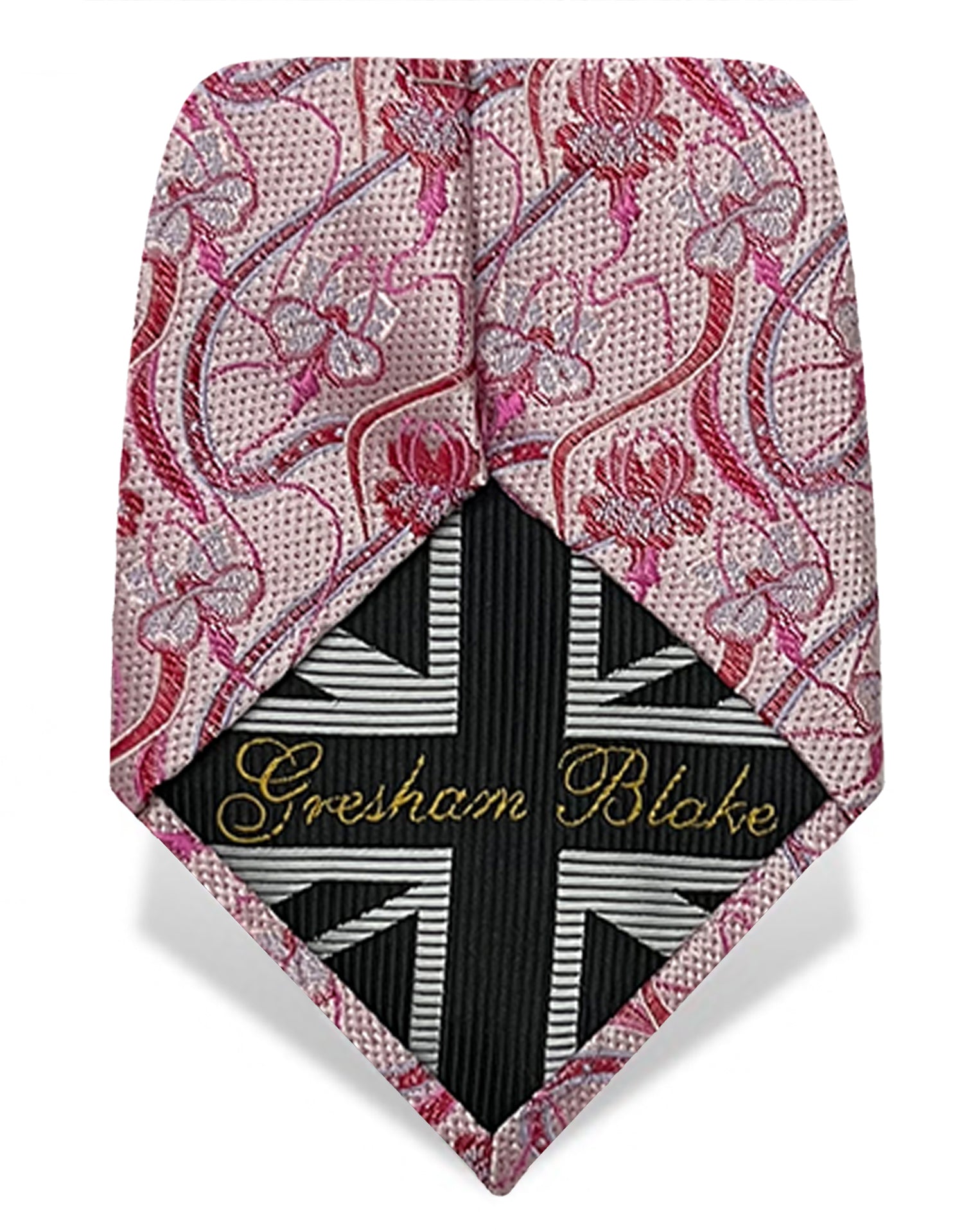 pink silk flower tie for men