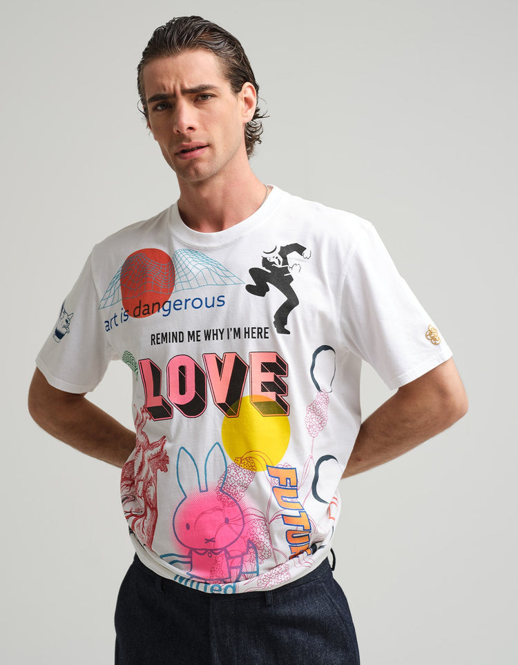 White AFM x GB T-Shirt - Gresham Blake Online